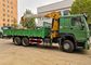 12T 6x4 Chassis Truck Mounted Boom Crane Of Sinotruk Howo7 Green Color