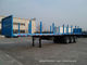 SINOTRUK 3 Axle Flatbed Trailer Log Wood Flat Bed Trailer With Upright Column