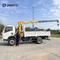 6 ton Crane truck 4x2 6wheels truck with straight arm crane HOWO light duty 3-8 ton cargo truck
