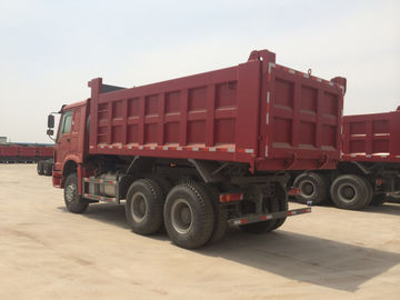 Red Color 336hp Sinotruk Howo Dump Truck With 10 Wheels And 18m3 Capacity