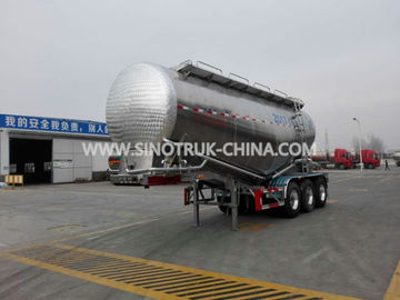 Safety Bulk Cement Trailer With Air Compressor BOHAI 12M3 And 60 TONS Capacity