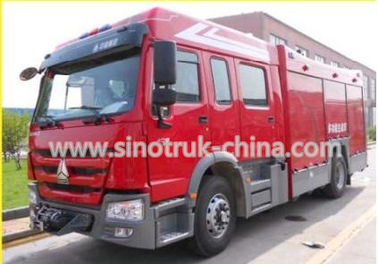 400HP Engine Rescue Fire Truck With 8 Ton Capacity Water Tank And Water Cannons