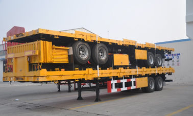 Single Speed Support Leg Semi Low Bed Trailer 2 Axles Equipment For 28 Tons