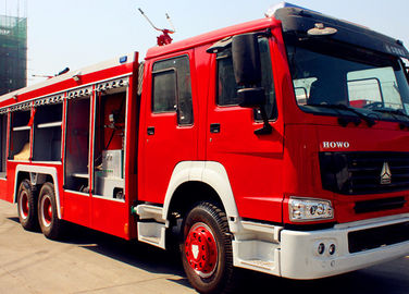 Red And White Firefighter Rescue Fire Truck SINOTRUK HOWO 6x4 12m3 Fire Rescue Vehicles