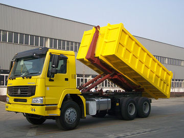 HOWO 6X4 Carriage Removable Garbage Collection Truck Yellow Color 290/336/371hp