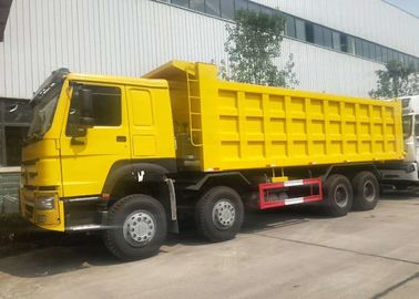 HOWO 8x4 Heavy Duty Dump Truck , LHD Sinotruk Tipper Truck Yellow Color