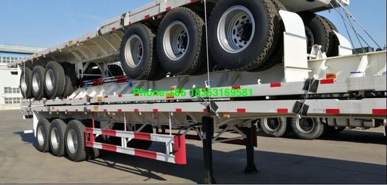 3 Axles Heavy Duty Semi Trailers 40ft Flatbed Trailer For Container Load