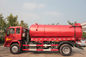 Red 4×2 Sewer Removal Truck / Septic Vacuum Trucks With Volume 10 M3 Tank \