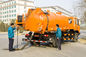 266 Hp Sewage Suction Trucks 6 Wheels Waste Disposal Truck Orange Tank Body 3-30m³