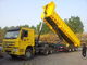 Three Axles 40 CBM Dump Box Trailer 12 Wheels For Building Materials Transportation
