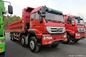 SINOTRUK SWZ 8x4 Sand Tipper Truck Special In Red Color HF12 Front Axles For 55 Ton