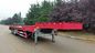 3 Axle Low Bed Semi Trailer Red Color With Self Steering Axles And Hydraulic Ramps