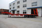 13T Three Axle Low Bed Trailer Equipment , Semi Trailer Truck Red Color